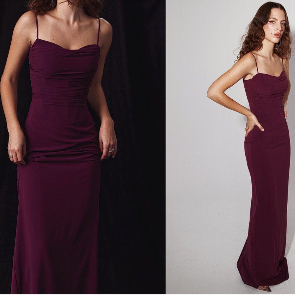 HOUSE OF CB 'Lani' Merlot Corset Maxi Dress NWOT - Picture 4 of 9